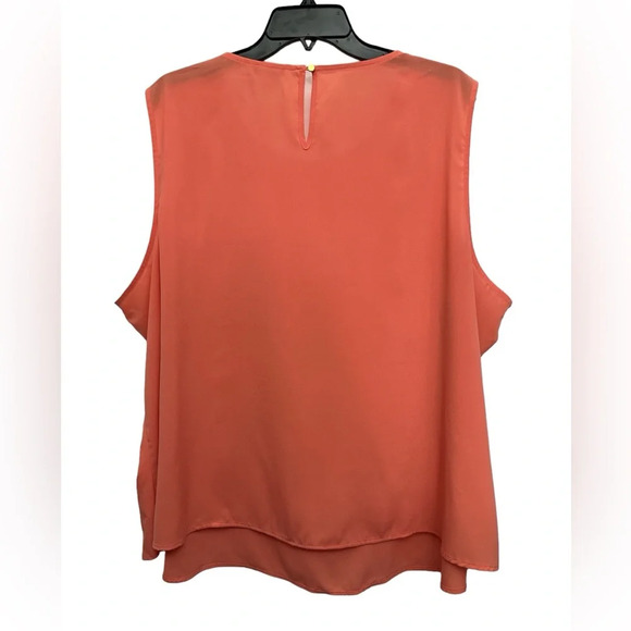 Calvin Klein Front Pocket Tank Keyhole Back Size 3X Career Wear Salmon - Picture 2 of 5